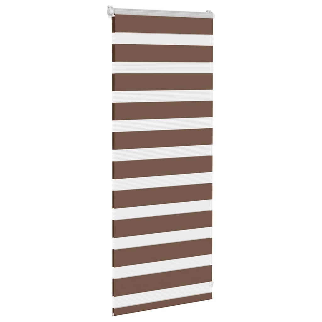 Vidaxl Zebra Roller Slepi 55x100 cm Širina tkanine 50,9 cm poliestrska rjava