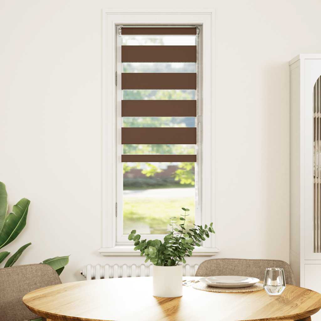 Vidaxl Zebra Roller Slepi 45x150 cm Širina prahu 40,9 cm poliestrska rjava