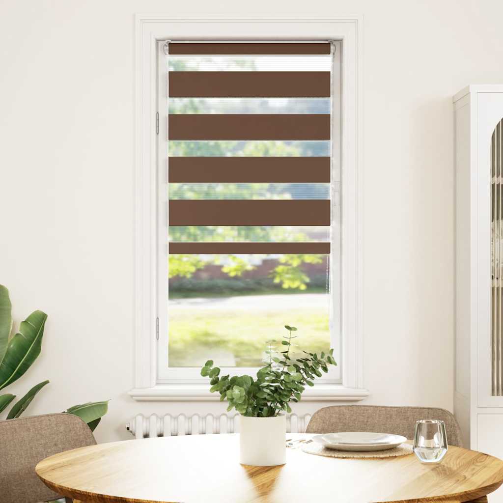 Vidaxl Zebra Roller Slepi 60x150 cm Širina prahu 55,9 cm poliestrska rjava