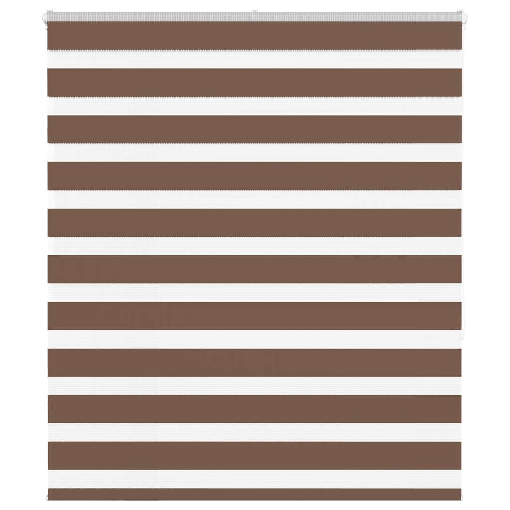 Vidaxl Zebra Roller Blind 135x150 cm Širina prahu 130,9 cm poliestrska rjava