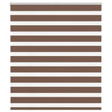 Vidaxl Zebra Roller Blind 135x150 cm Širina prahu 130,9 cm poliestrska rjava