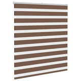 Vidaxl Zebra Roller Blind 135x150 cm Širina prahu 130,9 cm poliestrska rjava
