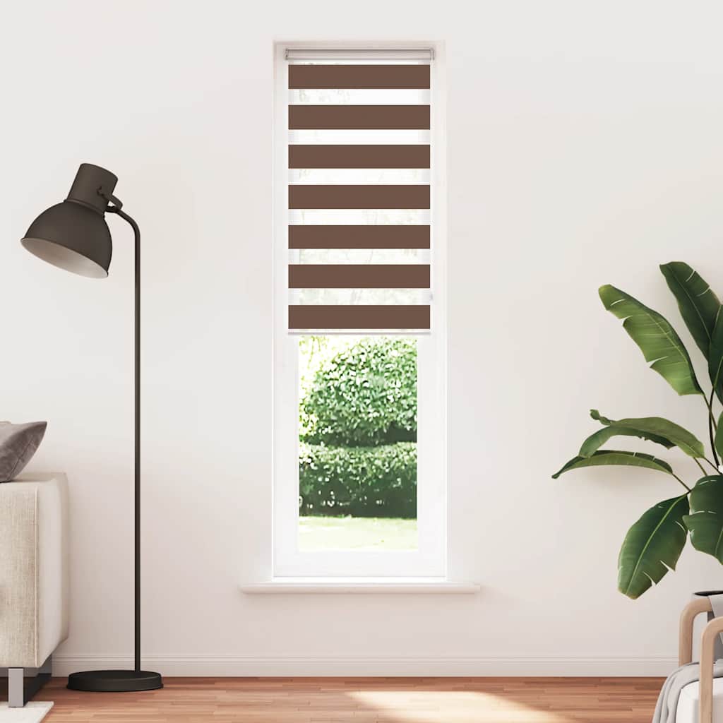 Vidaxl Zebra roller blind 60x200 cm dust width 55.9 cm Polyester Brown