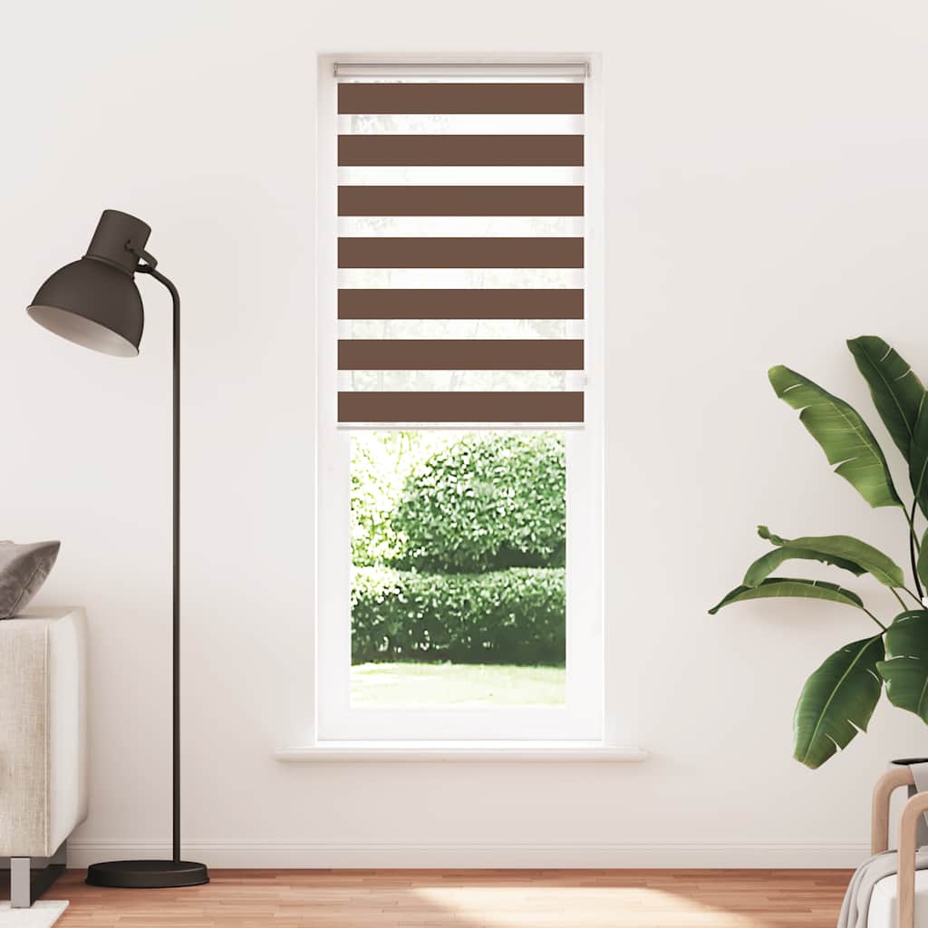 Vidaxl Zebra roller blind 85x230 cm Fabric width 80.9 cm Polyester Brown