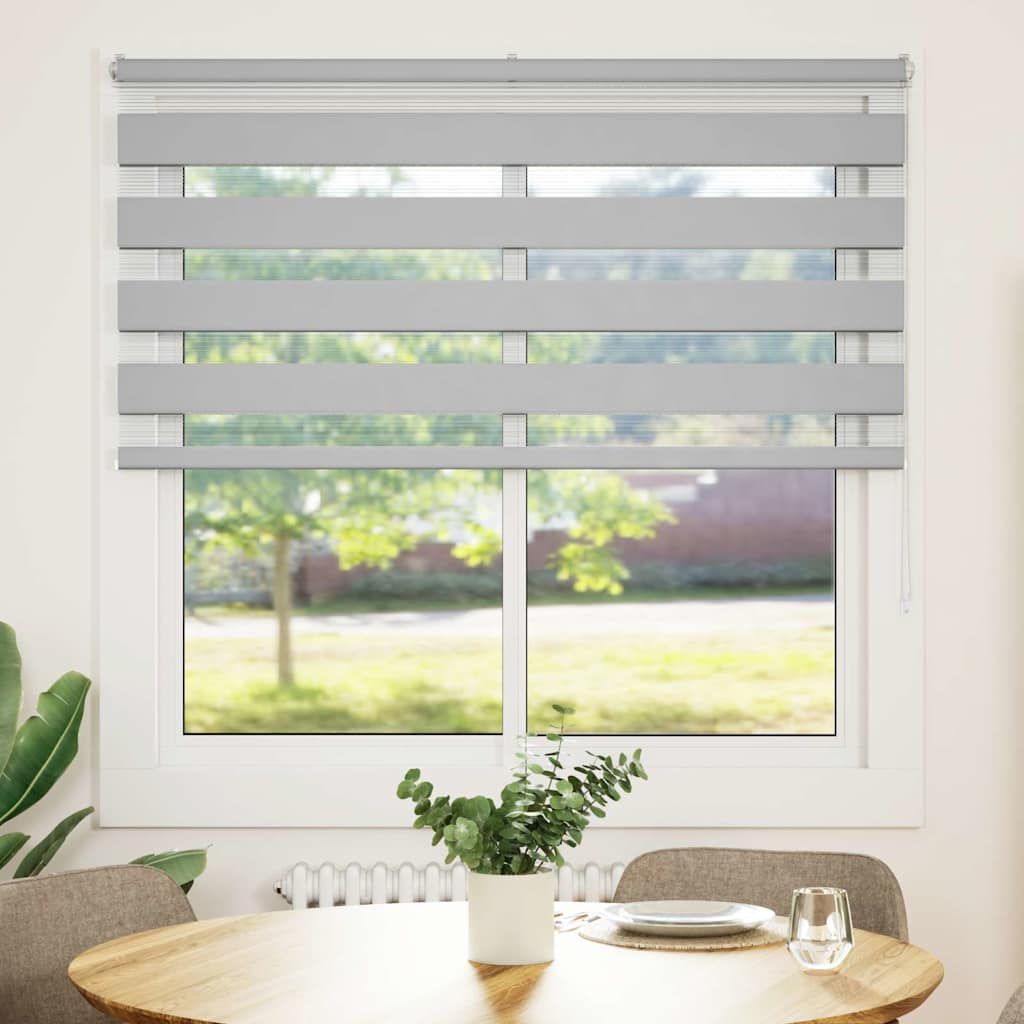 Vidaxl Zebra roller blind 145x100 cm Fabric width 140.9 cm light gray