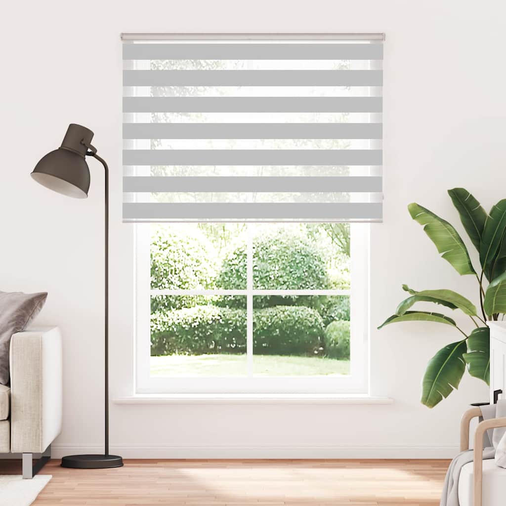 Vidaxl zebra rullo cieco 160x200 cm Larghezza tessuto 155,9 cm grigio chiaro