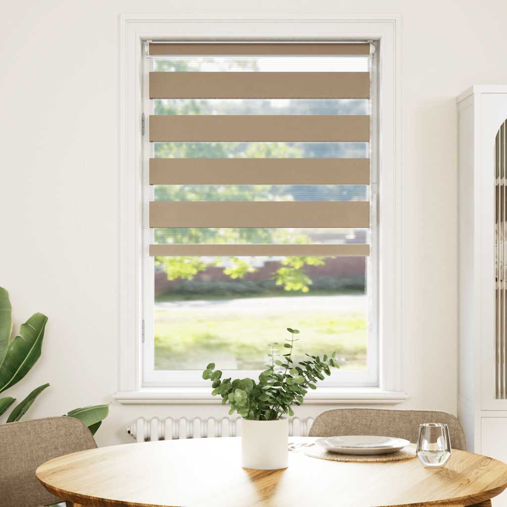 Vidaxl Zebra Blind 80x150 cm Dammbredd 75,9 cm Polyester Sand Brown