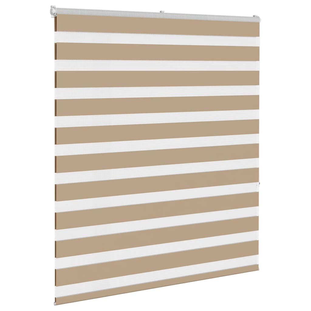 Vidaxl zebra cieco 130x150 cm Larghezza polvere 125,9 cm in poliestere marrone