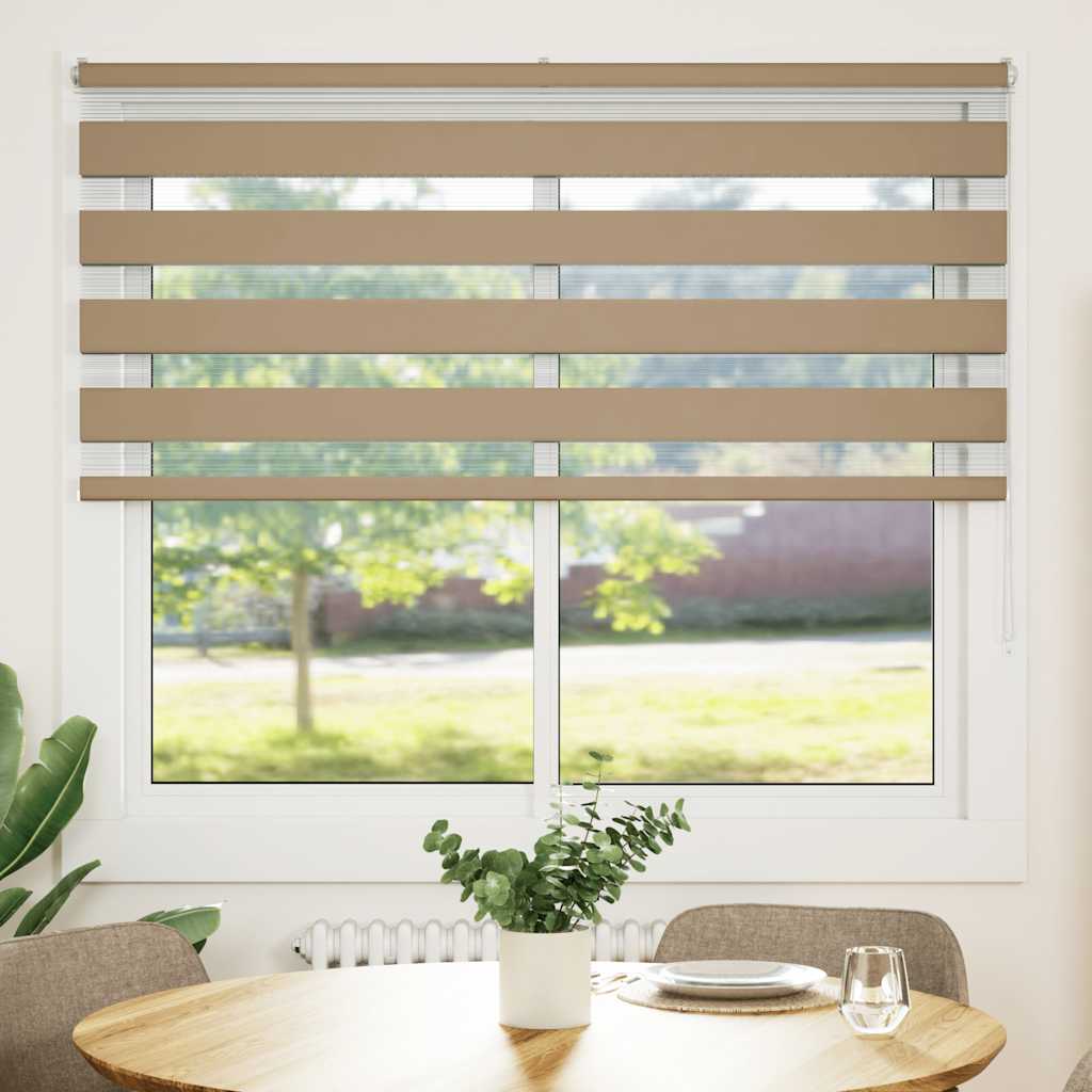Vidaxl zebra cieco 160x150 cm Larghezza polvere 155,9 cm in poliestere marrone