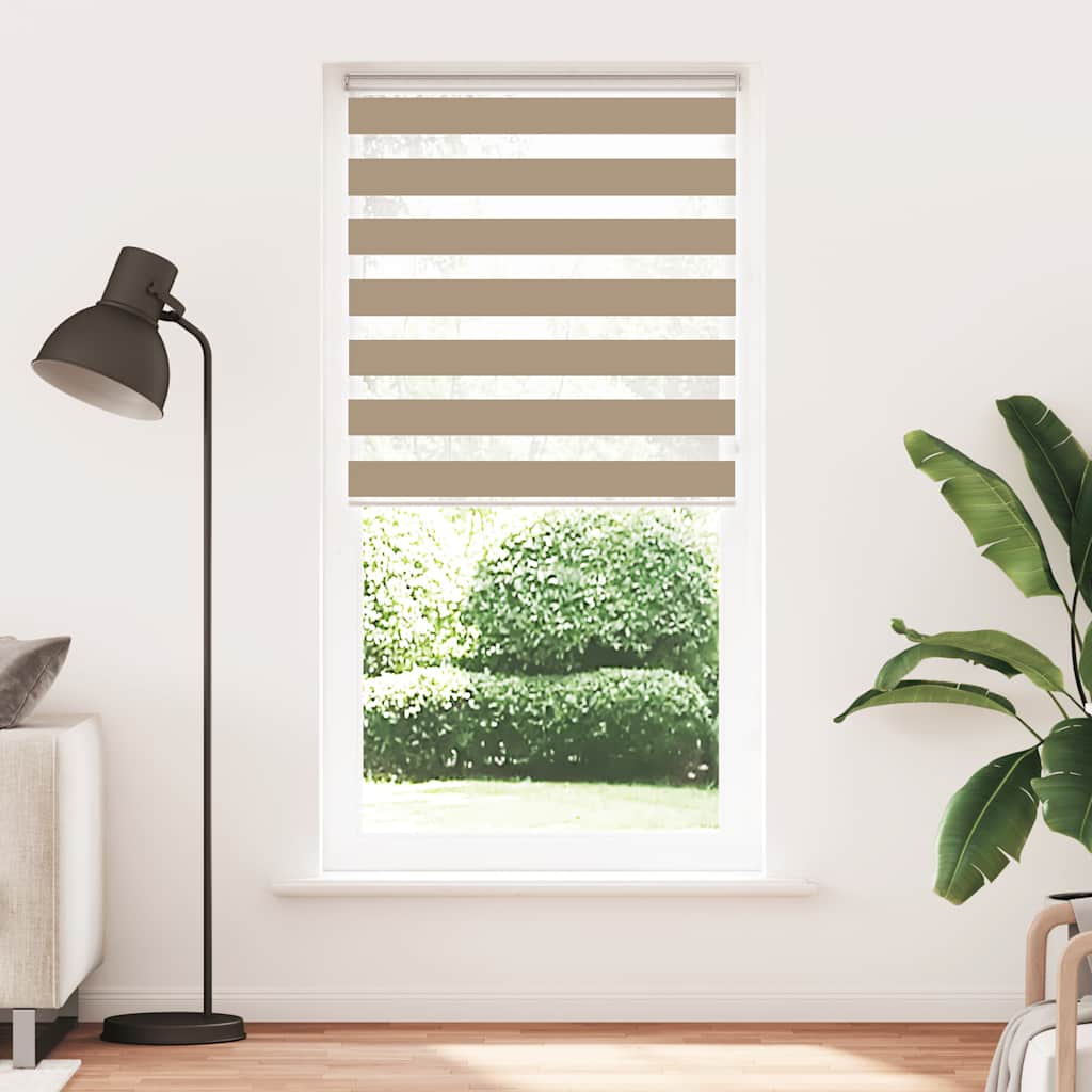 VidaXL zebra roleta 105x200 cm šírka látky 100,9 cm polyester piesková hnedá