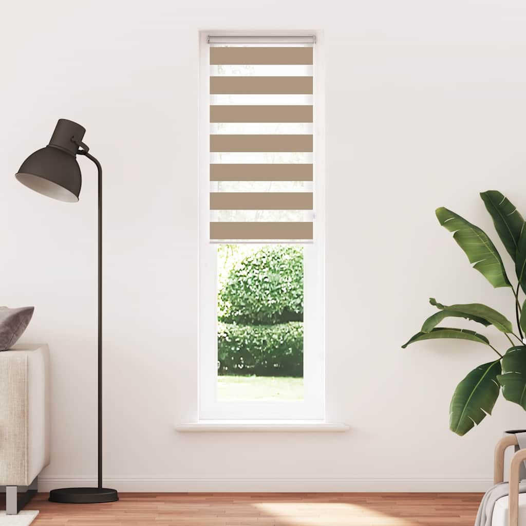 Vidaxl zebra blind 65x230 cm støvbredde 60,9 cm polyester sandbrun