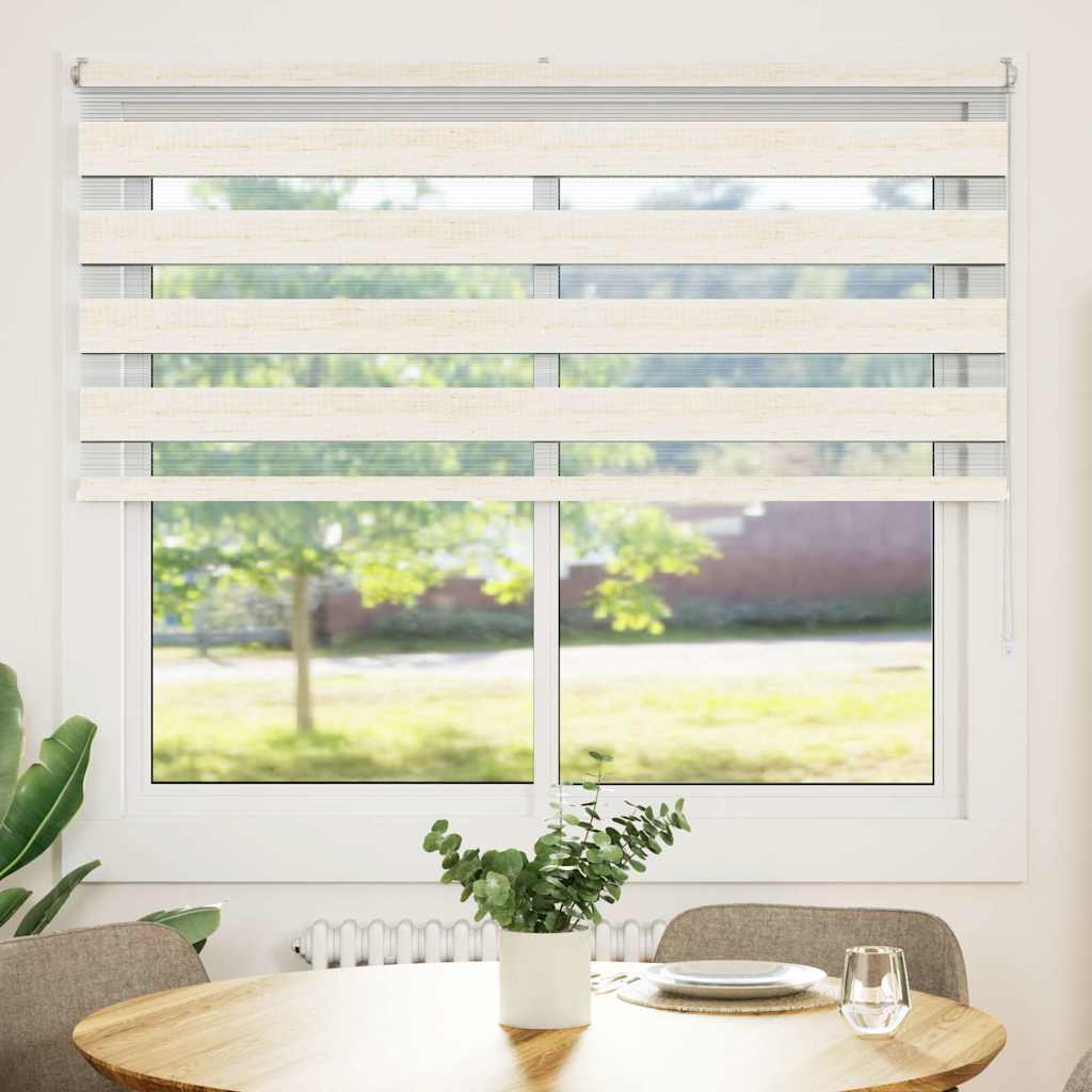 Vidaxl Zebra Roller Blind 155x100 cm Šířka prachu 150,9 cm Marmerbeige