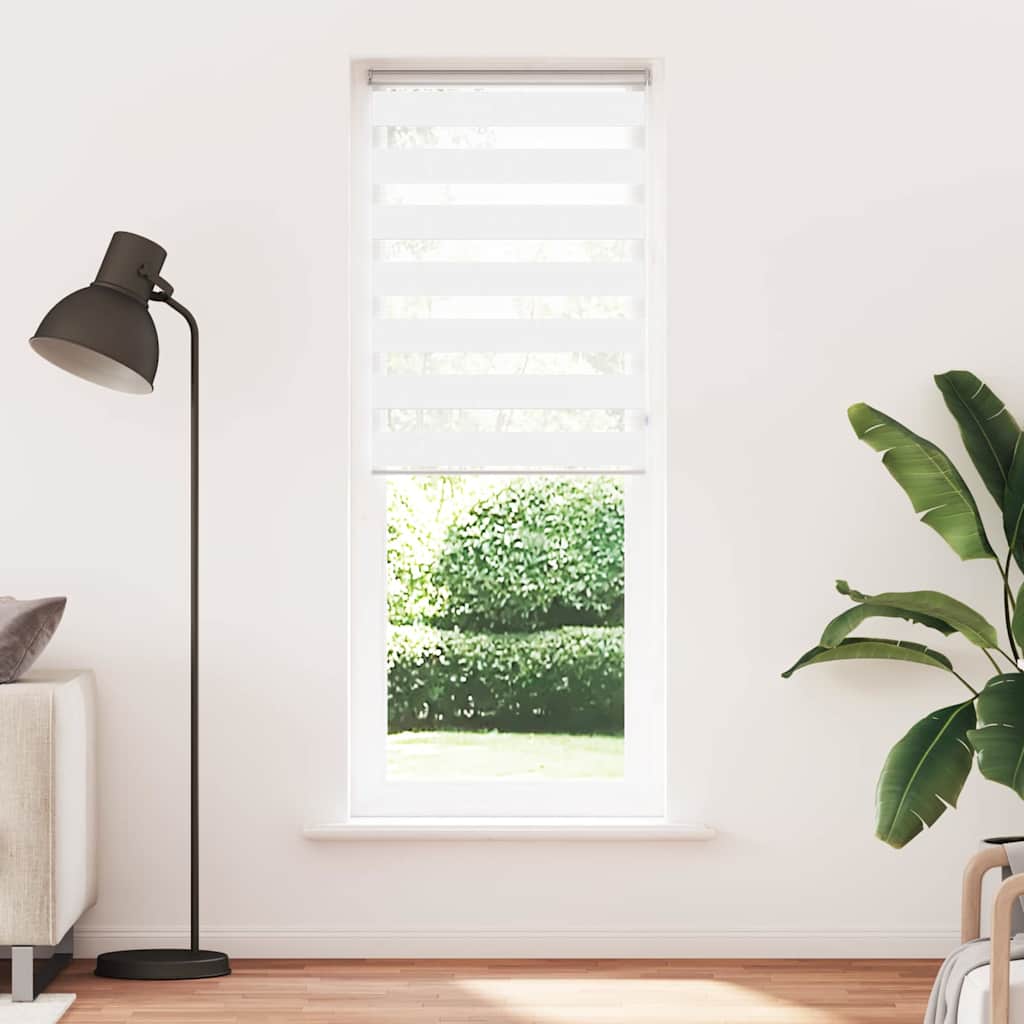 Vidaxl Zebra Roller Blind 80x200 cm Šířka prachu 75,9 cm polyester bílá