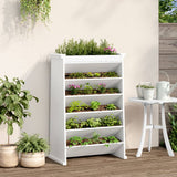 Vidaxl herb box 6-layer 69x40x101.5 cm solid pine white white