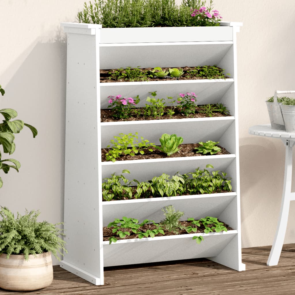 Vidaxl herb box 6-layer 69x40x101.5 cm solid pine white white