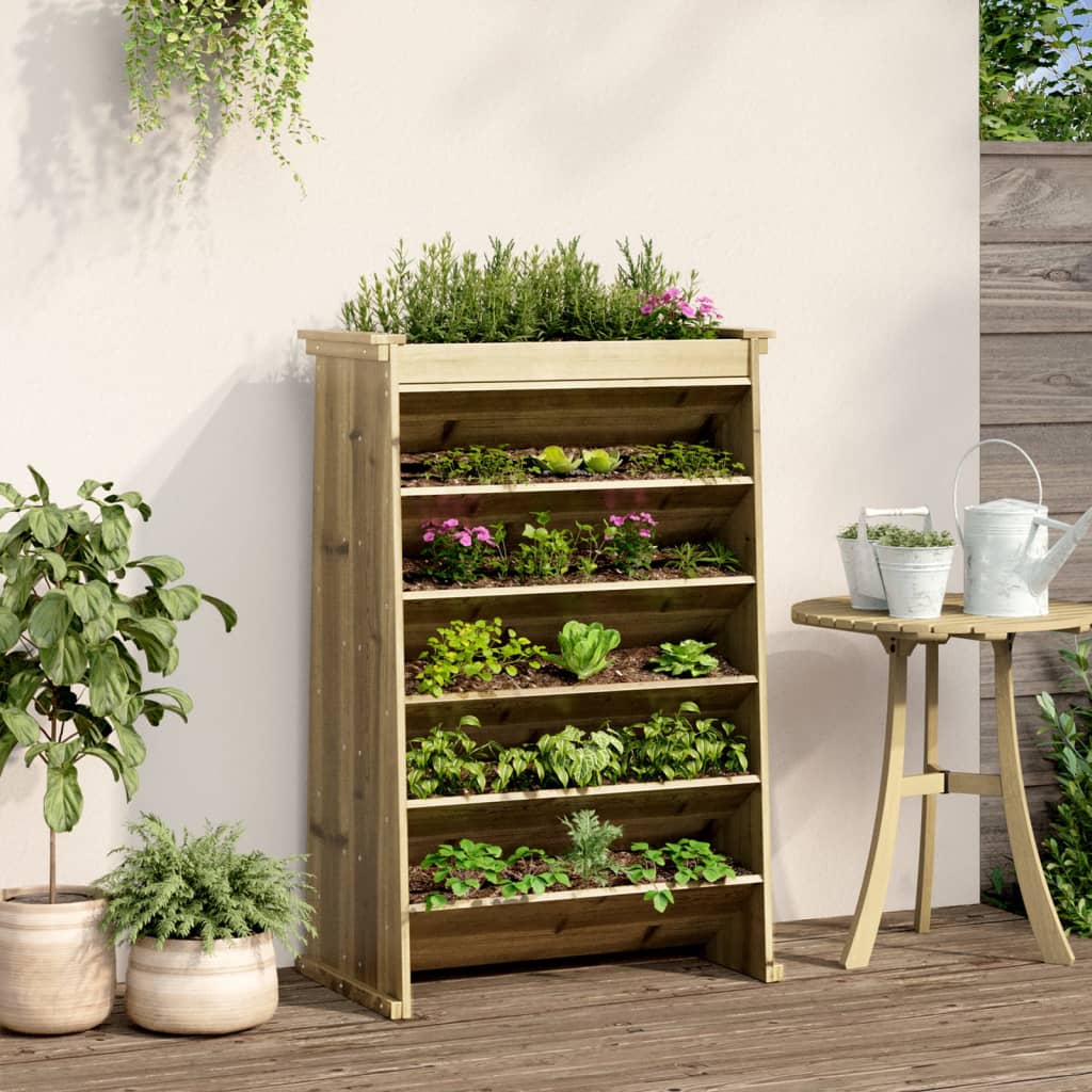 Vidaxl herb box 6-layer 69x40x101.5 cm impregnated pine wood