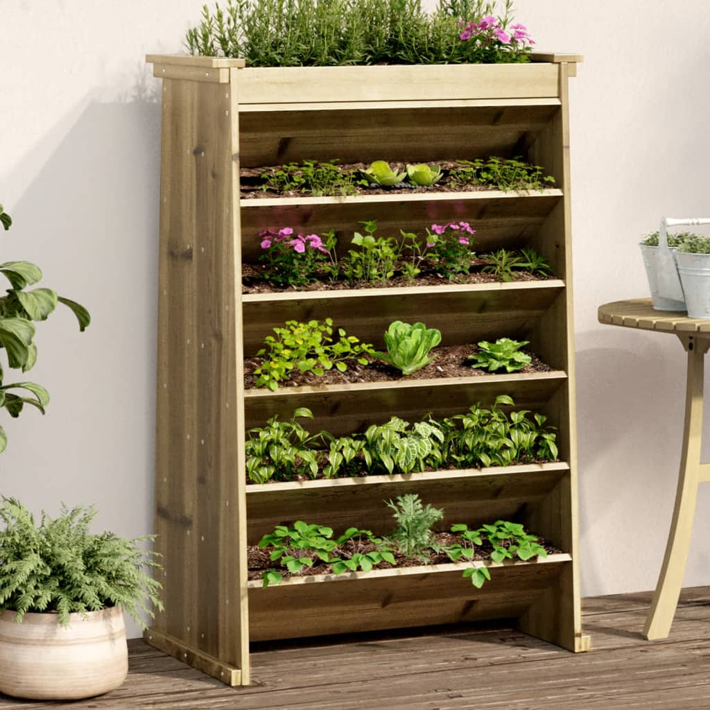 Vidaxl herb box 6-layer 69x40x101.5 cm impregnated pine wood