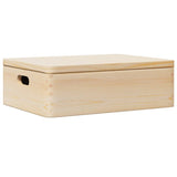 Caja de madera Vidaxl con manijas de tapa 40x30x13cm de pino sólido