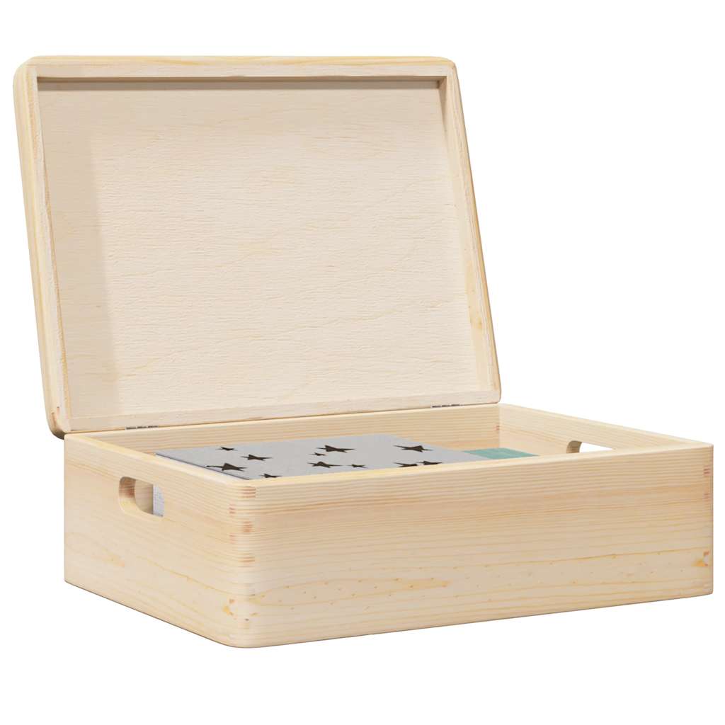 Caja de madera Vidaxl con manijas de tapa 40x30x13cm de pino sólido