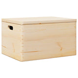 Vidaxl wooden box with lid handles 40x30x23cm solid pine