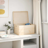 Vidaxl wooden box with lid handles 40x30x23cm solid pine