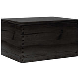 Vidaxl træboks med låg 40x30x23 cm Solid fyrretræ sort