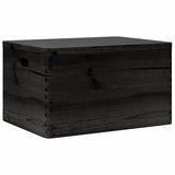Lesena škatla vidaxl z ročaji pokrova 40x30x23cm borove lesene črne barve