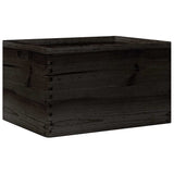 Vidaxl dřevěná krabice s úchyty 40x30x23 cm pevná borovice černá