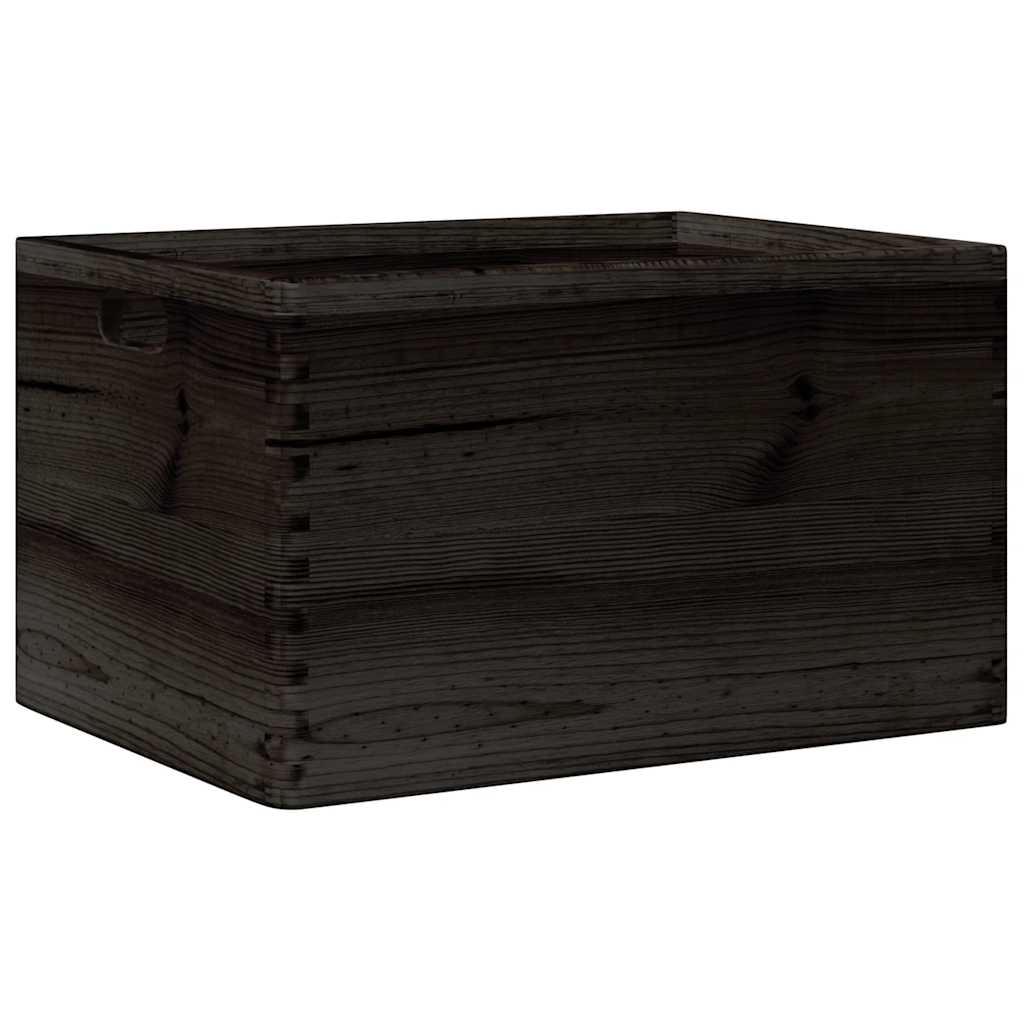 VidaXL Wooden box with handles 40x30x23 cm Solid pine black