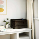 VidaXL Wooden box with handles 40x30x23 cm Solid pine black