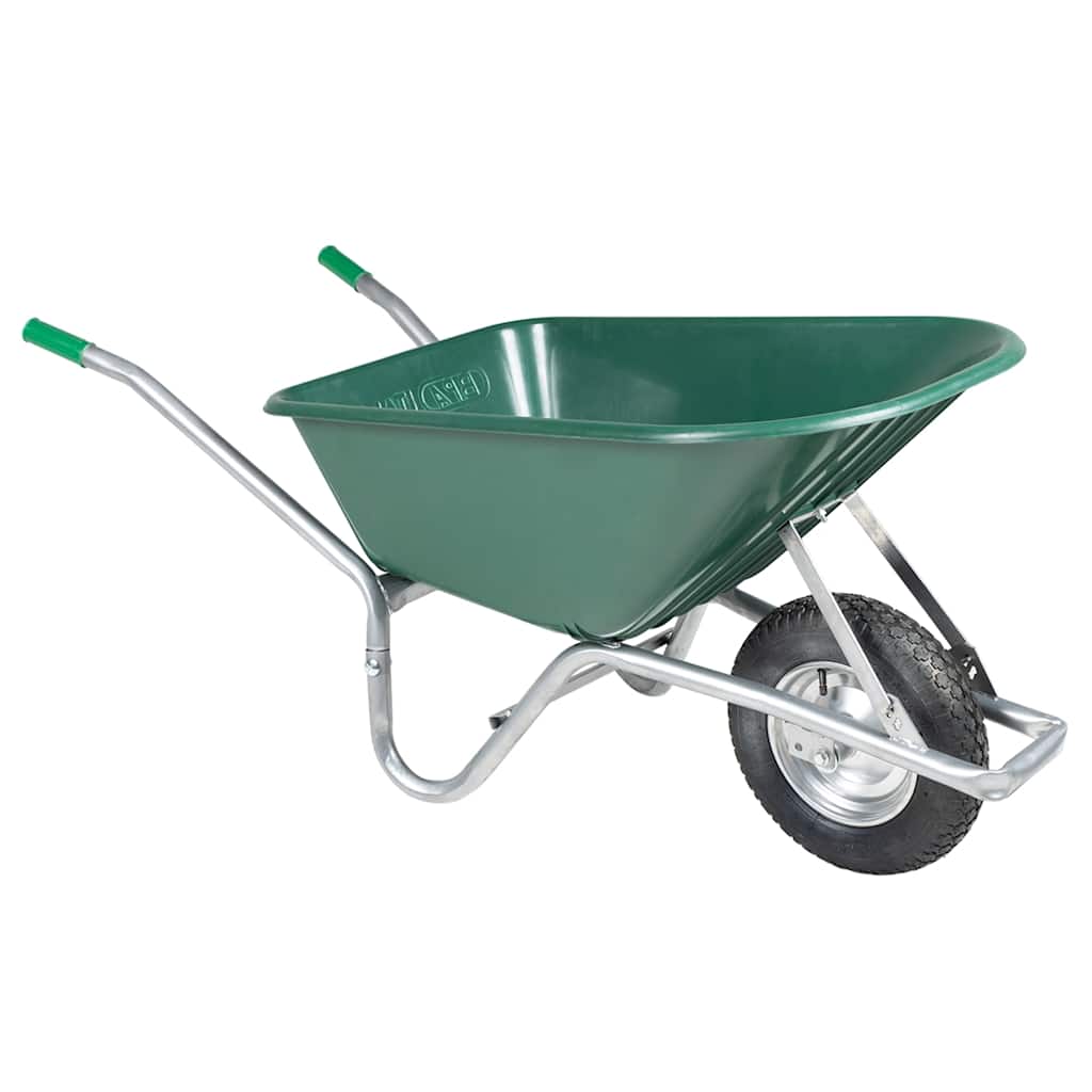 Vidaxl Wheelbarrow 90 L 150 kg in acciaio zincato e verde plastica