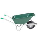 Vidaxl Wheelbarrow 90 L 150 kg in acciaio zincato e verde plastica