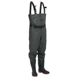 Vidaxl wading suit with boots and belt size 38 dark green