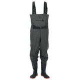 Vidaxl wading suit with boots and belt size 38 dark green