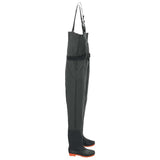 Vidaxl wading suit with boots and belt size 38 dark green