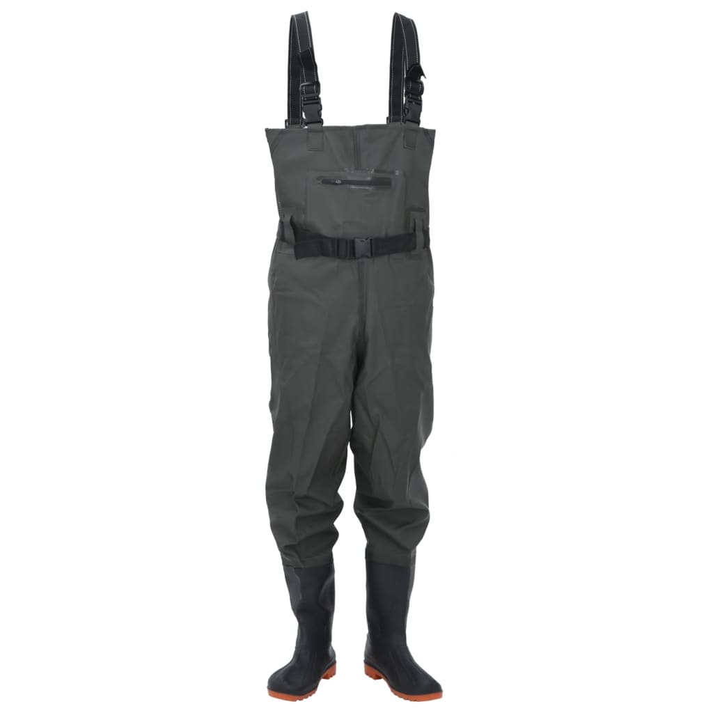 Vidaxl waadpak mat Stiwwelen a Gürtel Gréisst 42 donkel gréng