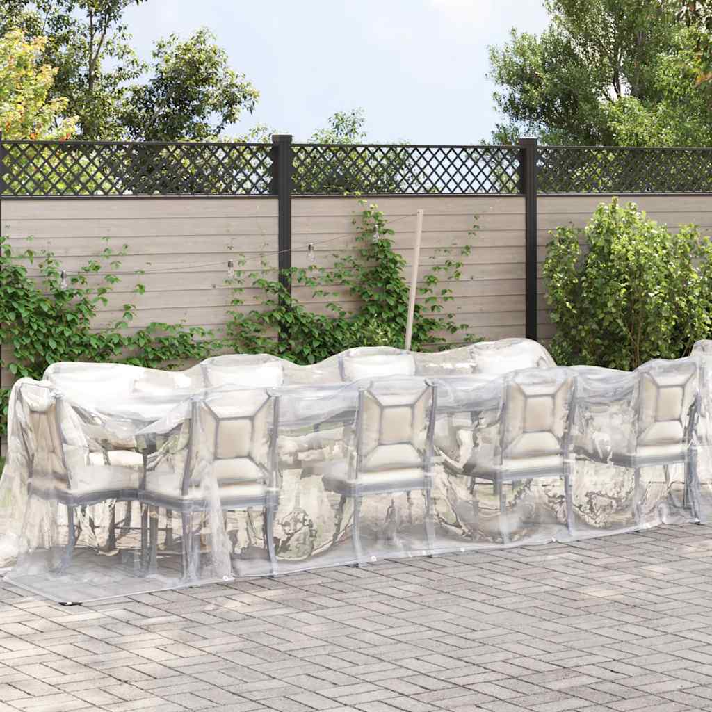 Vidaxl transparent tarpaulin with sail rings 2x12 m polyethylene