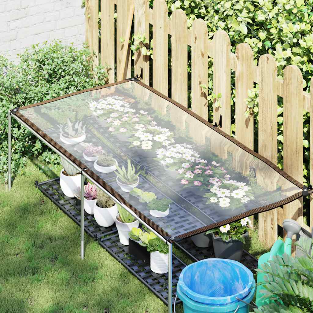 Vidaxl transparent tarpaulin with sail rings 1x2 m polyethylene