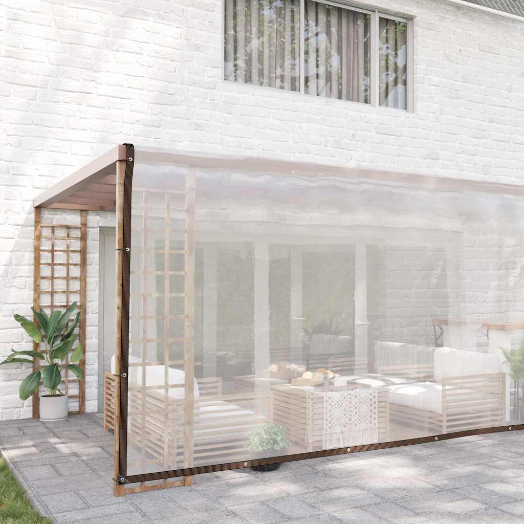Vidaxl transparent tarpaulin with sail rings 5x10 m polyethylene