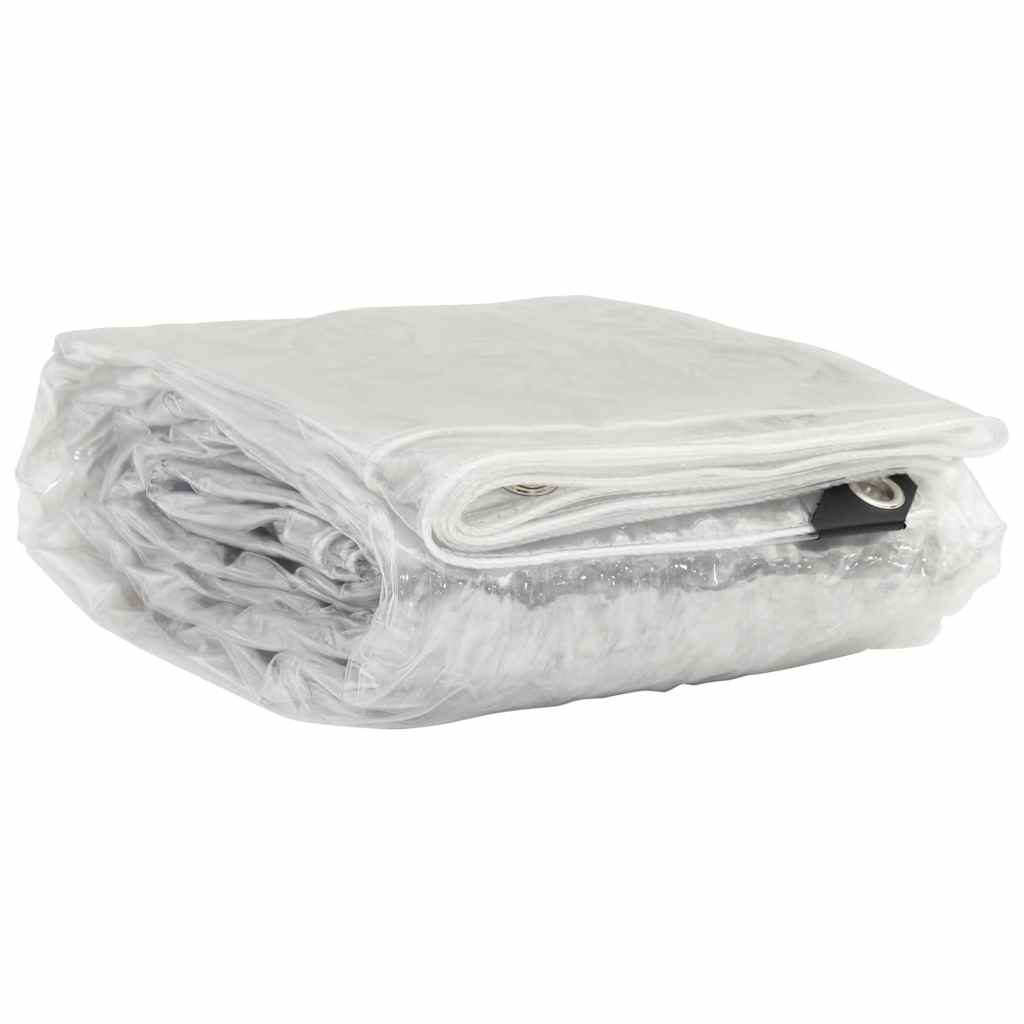 Vidaxl transparent tarpaulin with sail rings 6x10 m PVC