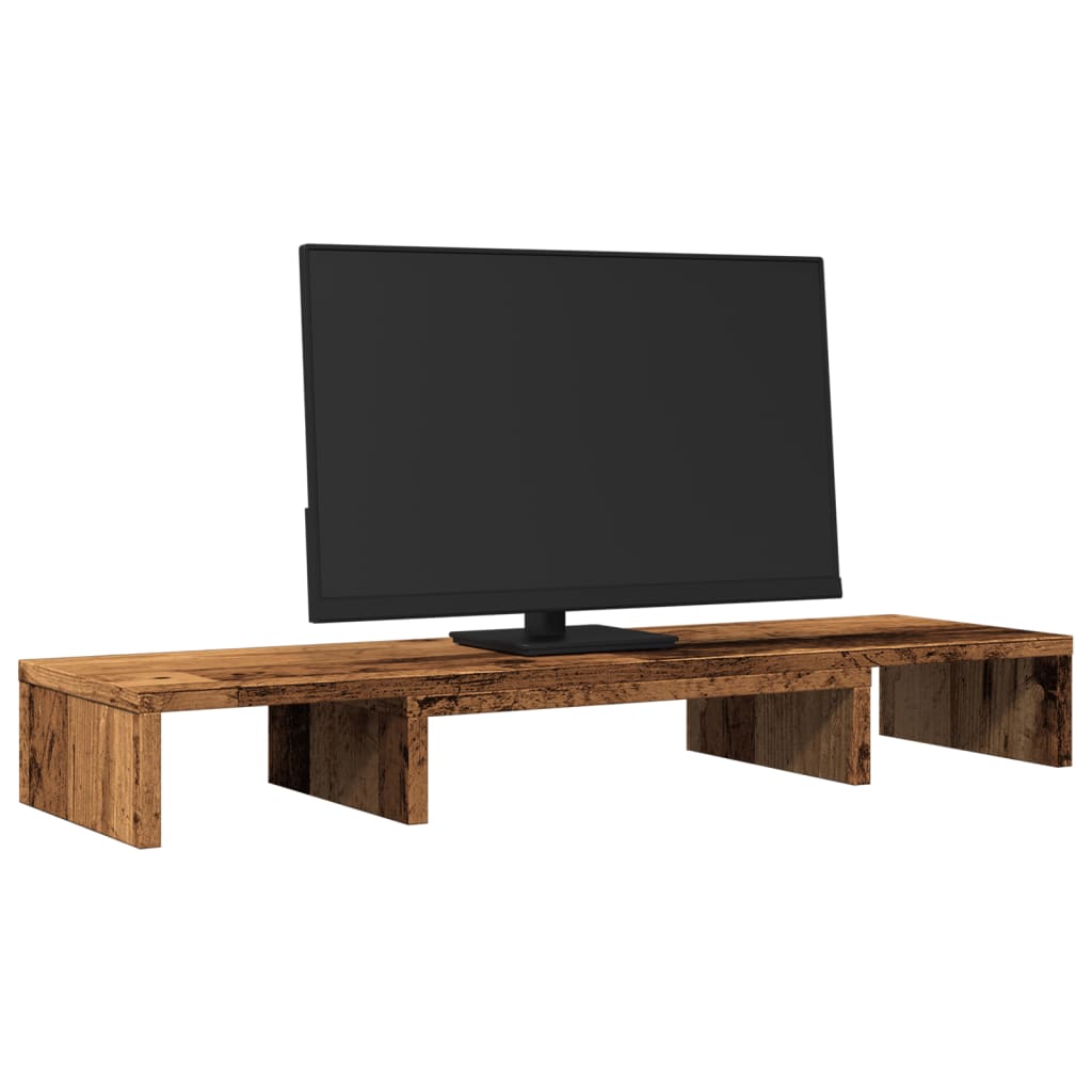 VidaXL monitor standard adjustable 80x24x10.5 cm wood old wood colored