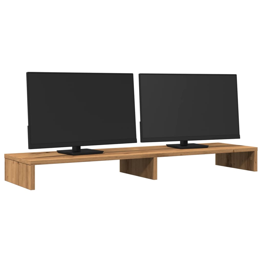 VidaXL Monitor standard 100x27x10 cm Processed wood Artisanal oak