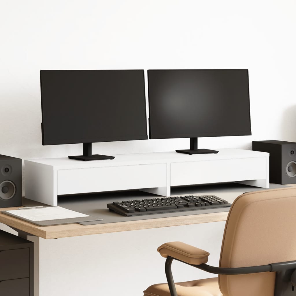 Vidaxl Monitor Stand con cassetti 100x27x15 cm in legno trasformato