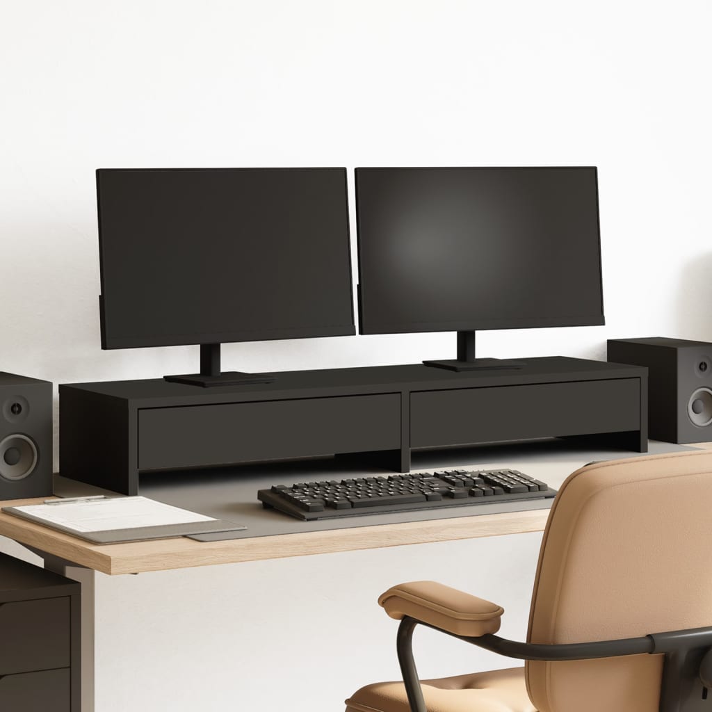 Vidaxl Monitor Stand con cassetti 100x27x15 cm in legno elaborato