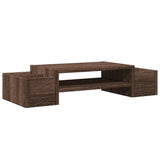 VidaXL monitor stand with storage space 70x27x15 cm wood brown oak