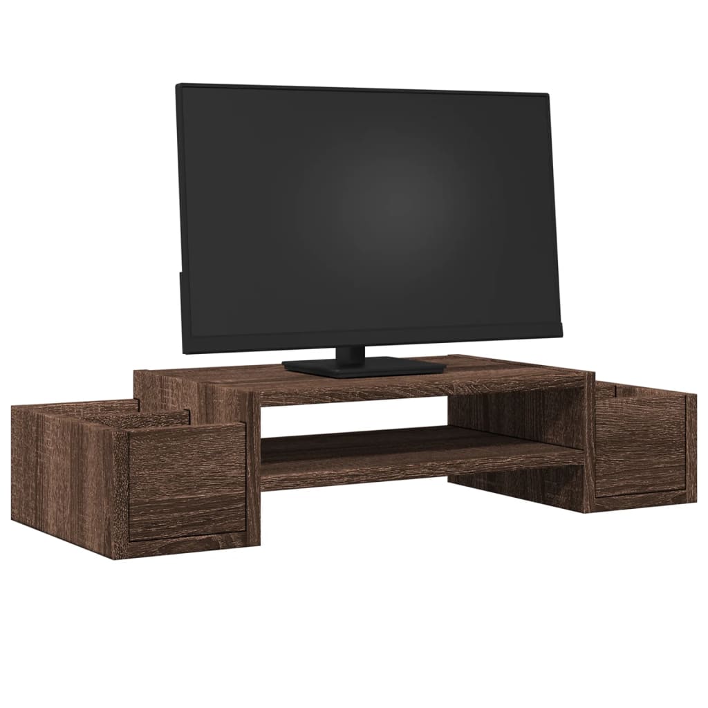 VidaXL monitor stand with storage space 70x27x15 cm wood brown oak