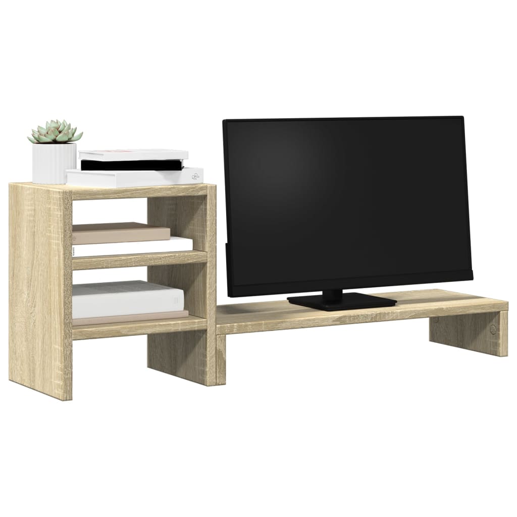 Vidaxl Monitor Stand With Desk-Organizer Processed Wood Sonoma Oak