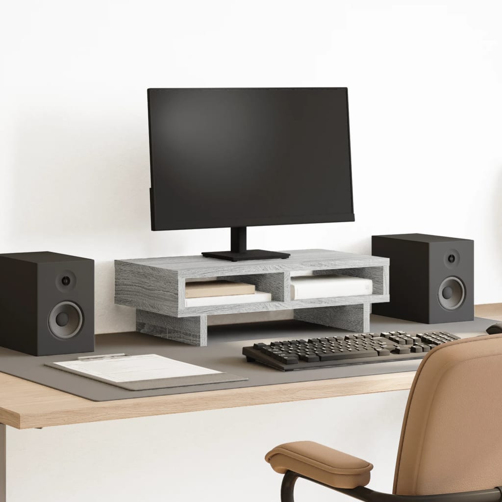 Vidaxl Monitor se encuentra 50x27x15 cm de madera procesada Grey Sonoma Oak