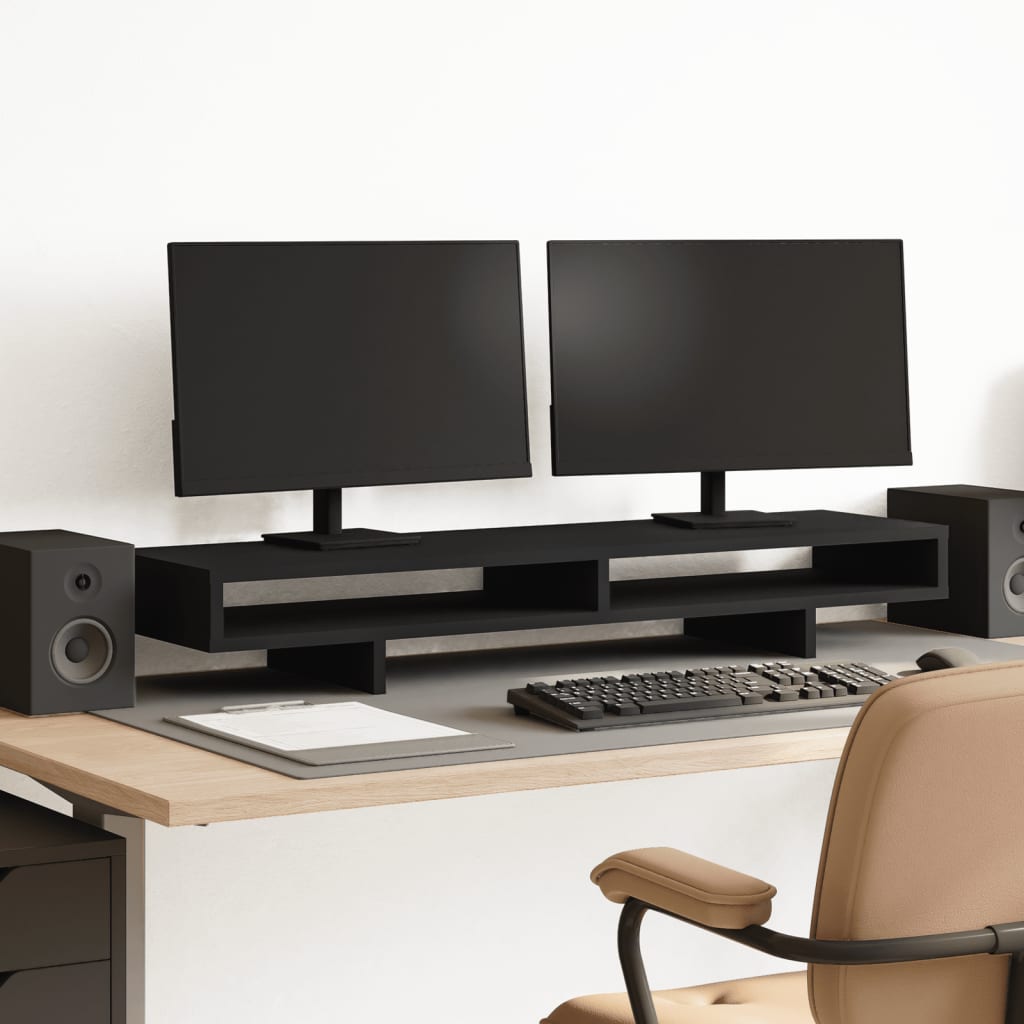 VidaXL Monitor standard 100x27x15 cm Processed Wood Black