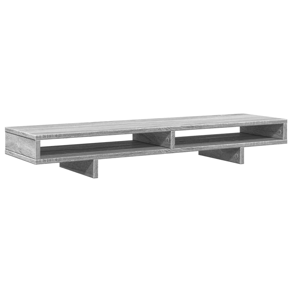 VidaXL Monitor standard 100x27x15 cm Processed Wood Gray Sonoma Oak